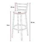 Banqueta Alta Ratan Preta Retro - Rosa