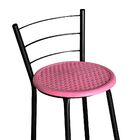 Banqueta Alta Ratan Preta Retro - Rosa
