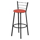 Banqueta Alta Ratan Preta Retro Vermelho