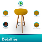 Banqueta Alta Redonda Cozinha E Sala Suede - Jylcrom - Amarelo