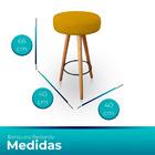 Banqueta Alta Redonda Cozinha E Sala Suede - Jylcrom - Amarelo