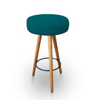 Banqueta Alta Redonda Cozinha E Sala Suede - Jylcrom - Azul T