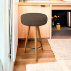 Banqueta Alta Redonda Cozinha E Sala Suede - Jylcrom - Capucc