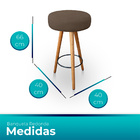 Banqueta Alta Redonda Cozinha E Sala Suede - Jylcrom - Capucc