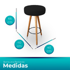 Banqueta Alta Redonda Cozinha E Sala Suede Preto - Jylcrom