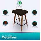 Banqueta Alta Retangular Cozinha E Sala Courino - Jylcrom - M