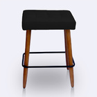 Banqueta Alta Retangular Cozinha E Sala Courino Preto - Jylcr