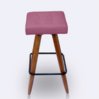 Banqueta Alta Retangular Cozinha E Sala Courino Rosa - Jylcrom