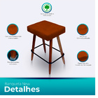 Banqueta Alta Retangular Cozinha E Sala Suede Terracota - Jyl