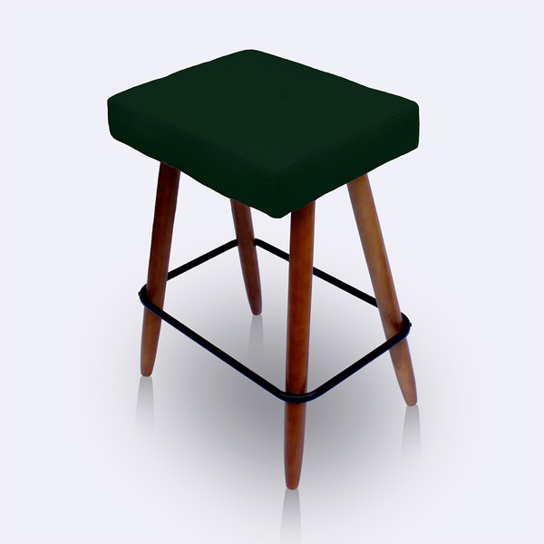 Banqueta Alta Retangular Cozinha E Sala Suede Verde - Jylcrom