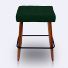 Banqueta Alta Retangular Cozinha E Sala Suede Verde - Jylcrom