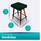 Banqueta Alta Retangular Cozinha E Sala Suede Verde - Jylcrom