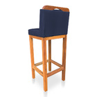 Banqueta Alta Rubi Veludo Azul Marinho Base Fixa De Madeira -
