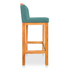 Banqueta Alta Rubi Veludo Base Fixa De Madeira - Pallazio - A