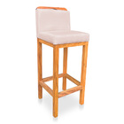 Banqueta Alta Rubi Veludo Base Fixa De Madeira - Pallazio - R