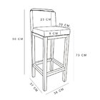 Banqueta Alta Rubi Veludo Base Fixa De Madeira - Pallazio - V