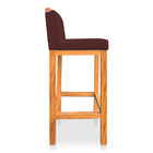 Banqueta Alta Rubi Veludo Marsala Base Fixa De Madeira - Pall