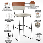 Banqueta Alta Sala De Jantar Allana L02 Faixa Couríssimo Came