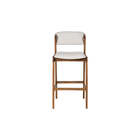 Banqueta Alta Santorini  - Avelã E Tecido Cru - Meu Móvel De