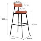 Banqueta Alta Stout Ae: 100 / Aa: 75cm Courino