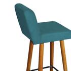 Banqueta Alta Suede Azul Turquesa