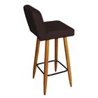 Banqueta Alta Suede Marrom