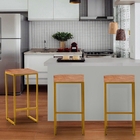 Banqueta Alta Suede Marrom