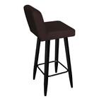 Banqueta Alta Suede Marrom