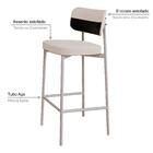 Banqueta Alta Tecido Sintetico Alloa Est. Branca