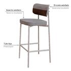 Banqueta Alta Tecido Sintetico Alloa Est. Branca