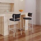 Banqueta Alta Tecido Sintetico Alloa Est. Branca