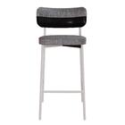 Banqueta Alta Tecido Sintetico Alloa Est. Branca