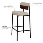 Banqueta Alta Tecido Sintetico Alloa Est. Preta