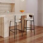 Banqueta Alta Tecido Sintetico Alloa Est. Preta