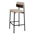 Banqueta Alta Tecido Sintetico Alloa Est. Preta