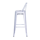 Banqueta Alta Tolix Iron Design Industrial Com Encosto Cinza