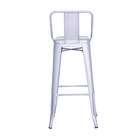 Banqueta Alta Tolix Iron Design Industrial Com Encosto Cinza