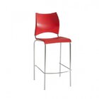 Banqueta Alta Unimóvel Cromado/vermelho