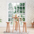 Banqueta Alta Vértice Em Madeira Maciça - Natural