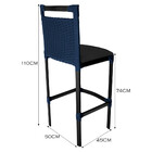 Banqueta Alta Vigor Em Alumínio E Corda Náutica Azul