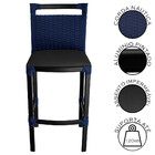 Banqueta Alta Vigor Em Alumínio E Corda Náutica Azul