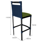 Banqueta Alta Vigor Em Alumínio E Corda Náutica Azul