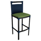 Banqueta Alta Vigor Em Alumínio E Corda Náutica Azul