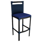 Banqueta Alta Vigor Em Alumínio E Corda Náutica Azul