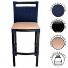 Banqueta Alta Vigor Em Alumínio E Corda Náutica Azul