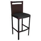 Banqueta Alta Vigor Em Alumínio E Corda Náutica Marrom