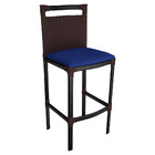 Banqueta Alta Vigor Em Alumínio E Corda Náutica Marrom