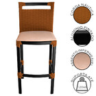 Banqueta Alta Vigor Em Alumínio E Corda Náutica Ocre