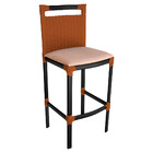 Banqueta Alta Vigor Em Alumínio E Corda Náutica Ocre