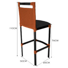 Banqueta Alta Vigor Em Alumínio E Corda Náutica Ocre